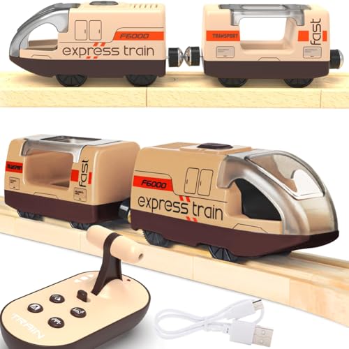 TOPLIVING Elektroeisenbahn für Holzschienen, ferngesteuerte Spielzeugeisenbahn, Motorisierte Eisenbahn mit Sound, batteriebetriebene Lokomotive, kompatibel mit Thomas, Brio und Chuggington TOPLIVING Elektroeisenbahn für Holzschienen, ferngesteuerte Spielzeugeisenbahn, Motorisierte Eisenbahn mit Sound, batteriebetriebene Lokomotive, kompatibel mit Thomas, Brio und Chuggington von TOPLIVING