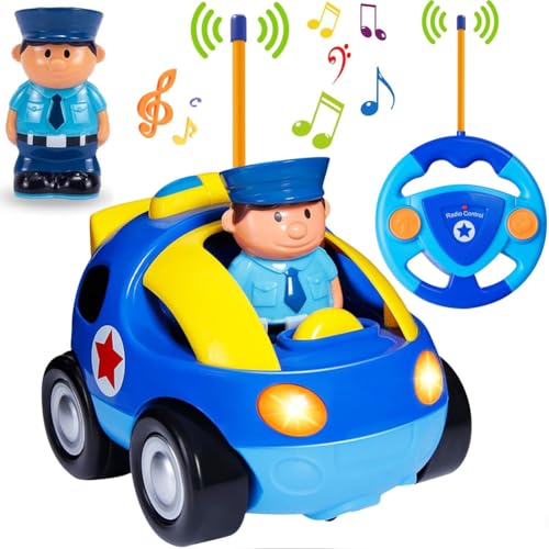 TOPLIVING Ferngesteuertes Cartoon Polizeiauto ab 2 3 4 Jahre, Radio Control Rennwagen Spielzeug Auto mit Musik und Licht Spielzeug Geschenke für Kinder über 2 3 Jahre TOPLIVING Ferngesteuertes Cartoon Polizeiauto ab 2 3 4 Jahre, Radio Control Rennwagen Spielzeug Auto mit Musik und Licht Spielzeug Geschenke für Kinder über 2 3 Jahre von TOPLIVING