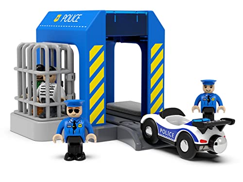 TOPLIVING Zubehör für Holzeisenbahnschienen, Polizeistation, kompatibel mit Allen Eisenbahnschienen, Erweiterungspaket für Kinder ab 3 Jahren TOPLIVING Zubehör für Holzeisenbahnschienen, Polizeistation, kompatibel mit Allen Eisenbahnschienen, Erweiterungspaket für Kinder ab 3 Jahren von TOPLIVING