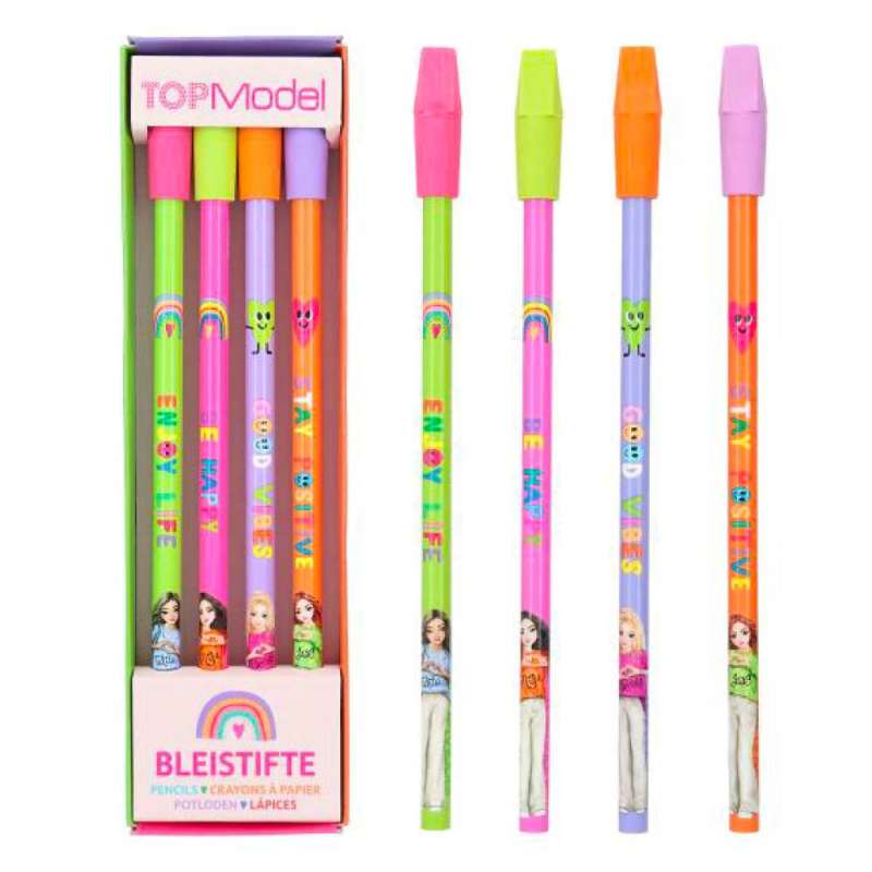 TOPModel Bleistift-Set mit Radier-Topper SELFLOVE von TOPModel