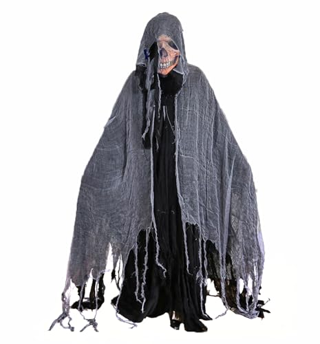 TOPOQ Halloween Mittelalter Umhang mit Kapuze Horror Umhang Sensenmann Kostüm Geist Vampir Outfit mit Mesh Skelett Kopf Maske Zauberer Hexe Umhang für Erwachsene Halloween Kostüm Cosplay Party TOPOQ Halloween Mittelalter Umhang mit Kapuze Horror Umhang Sensenmann Kostüm Geist Vampir Outfit mit Mesh Skelett Kopf Maske Zauberer Hexe Umhang für Erwachsene Halloween Kostüm Cosplay Party von TOPOQ