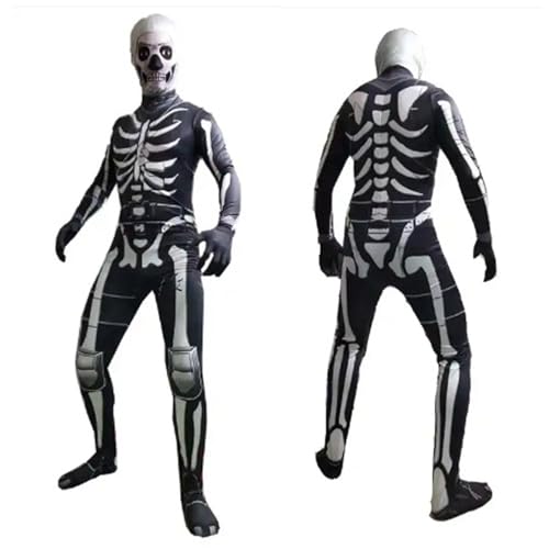 TOPOQ Halloween-Zombie-Mumien-Kostüm für Kinder und Erwachsene, gruseliges Zombie-Outfit, Skelett-Einteiler, Overall, abnehmbarer Totenkopf-Maske, Hut, Halloween-Kostüm, Fasching, Cosplay TOPOQ Halloween-Zombie-Mumien-Kostüm für Kinder und Erwachsene, gruseliges Zombie-Outfit, Skelett-Einteiler, Overall, abnehmbarer Totenkopf-Maske, Hut, Halloween-Kostüm, Fasching, Cosplay von TOPOQ
