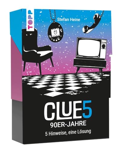 CLUE5#90er-Jahre. 5 Hinweise, nur eine Lösung. Das Trend-Quiz für Deine Tasche. Errate 50 kultige Erinnerungen an das Jahrzehnt von Tamagochi und Boygroups. Wie viele Hinweise brauchst du? CLUE5#90er-Jahre. 5 Hinweise, nur eine Lösung. Das Trend-Quiz für Deine Tasche. Errate 50 kultige Erinnerungen an das Jahrzehnt von Tamagochi und Boygroups. Wie viele Hinweise brauchst du? von TOPP