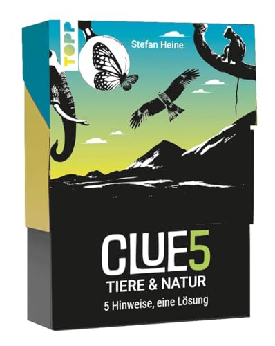 CLUE5#Tiere & Natur. 5 Hinweise, nur eine Lösung. Das Trend-Quiz für Deine Tasche. Errate 50 faszinierende Lebewesen aus der ganzen Welt. Wie viele Hinweise brauchst du? von TOPP