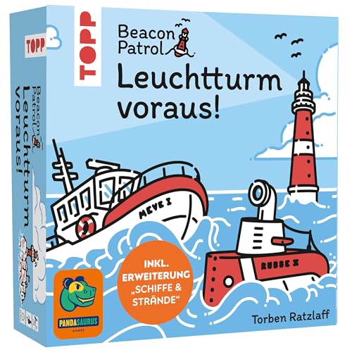 Leuchtturm voraus! Beacon Patrol (deutsche Ausgabe). Inkl. Erweiterung „Schiffe & Strände“. Kooperatives Legespiel mit Urlaubsfeeling. In See stechen, Plättchen anlegen, Punkte sammeln! von TOPP