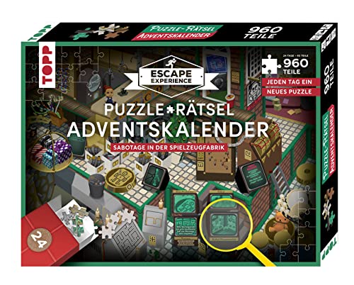 Puzzle-Rätsel-Adventskalender – Sabotage in der Spielzeugfabrik. 24 Puzzles mit insgesamt 960 Teilen: Verbesserte Neuauflage für noch mehr Puzzle-Spaß von Frech