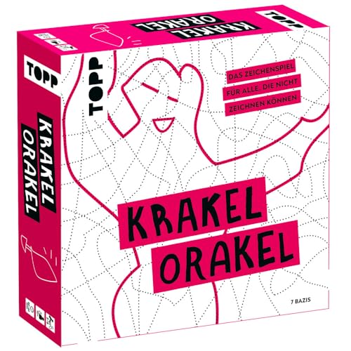 TOPP Krakel-Orakel – Das Zeichenspiel für alle, die Nicht zeichnen können. Wer erkennt die schrägen Formen im Linien-Wirrwarr? 2–8 Personen | ab 10 Jahren | 30 Minuten TOPP Krakel-Orakel – Das Zeichenspiel für alle, die Nicht zeichnen können. Wer erkennt die schrägen Formen im Linien-Wirrwarr? 2–8 Personen | ab 10 Jahren | 30 Minuten von TOPP