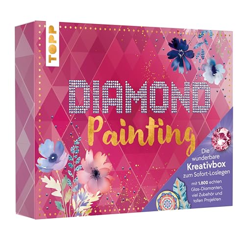 Topp Kreativbox Diamond Painting, 6 Motive, Ganzjährig, DIY Gemälde Kit, Kunstwerk Set, Gemälde mit Diamanten, Kreativ Box, Mosaik Bilder, Kunstwerke, Handwerk Set von TOPP
