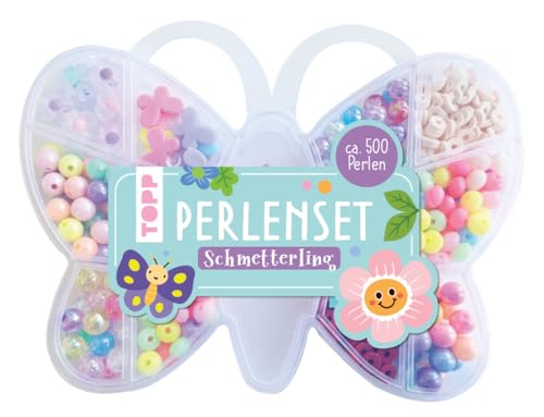 TOPP Perlenset Schmetterling: Über 500 bunte Perlen, Schmetterling- und Blumenperlen, Blumen- und Schmetterlinganhänger, White TOPP Perlenset Schmetterling: Über 500 bunte Perlen, Schmetterling- und Blumenperlen, Blumen- und Schmetterlinganhänger, White von TOPP