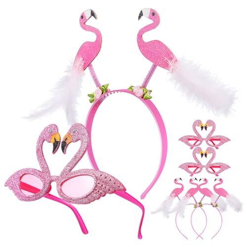 TOPPERFUN 1Satz Flamingo Stirnband und Brille Teiliges Party Dekorationsset für Teenager Angenehmer Tragekomfort für Hawaii Partys und Karneval von TOPPERFUN