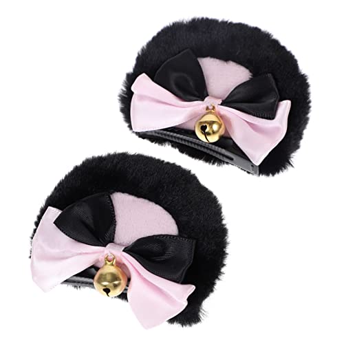 TOPPERFUN 1 Paar Bär Ohren Haarclips Niedliche Haarspangen für Frauen mit Schleife Cosplay Kopfbedeckung für Kostüme und Festivals Süßer Haarschmuck von TOPPERFUN