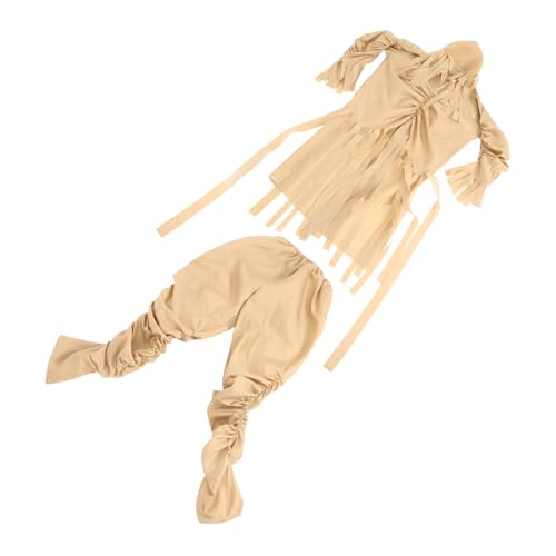 TOPPERFUN 1 Satz Halloween Masquerade Kostüm für Erwachsene und Beigefarbene Mumienverkleidung Kapuze und Tüchern für Kostümpartys und Bühnenaufführungen von TOPPERFUN