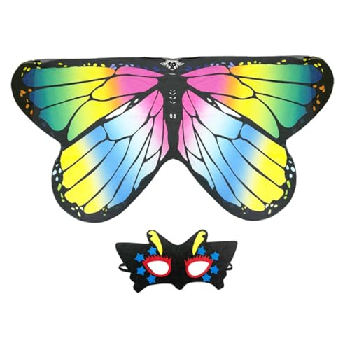 TOPPERFUN 1 Satz Halloween Umhang mit Maske Bunte Schmetterlings Cosplay Verkleidung für Fotoprops und Karneval Einheitsgröße TOPPERFUN 1 Satz Halloween Umhang mit Maske Bunte Schmetterlings Cosplay Verkleidung für Fotoprops und Karneval Einheitsgröße von TOPPERFUN