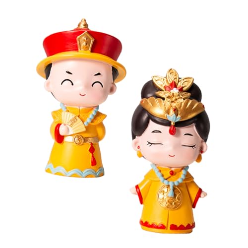 TOPPERFUN 1 Satz Harzornamente Im Palaststil Geburtstagsaufsätze Kaiserparty Vintage Gänseblümchen Bräutigampaar Figur Heimdekoration Kuchendekoration Kuchenornamente 2 Stück von TOPPERFUN