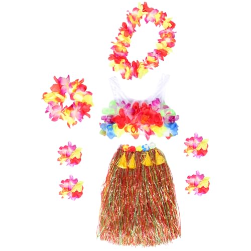 TOPPERFUN 1 Satz Hawaiian Kostümset für Erwachsene Grasrock mit Blumenkranz Armbändern und Halskette für Tropische Strandpartys und Tänze Exotisches Outfit für Luau und Sommerfeiern TOPPERFUN 1 Satz Hawaiian Kostümset für Erwachsene Grasrock mit Blumenkranz Armbändern und Halskette für Tropische Strandpartys und Tänze Exotisches Outfit für Luau und Sommerfeiern von TOPPERFUN