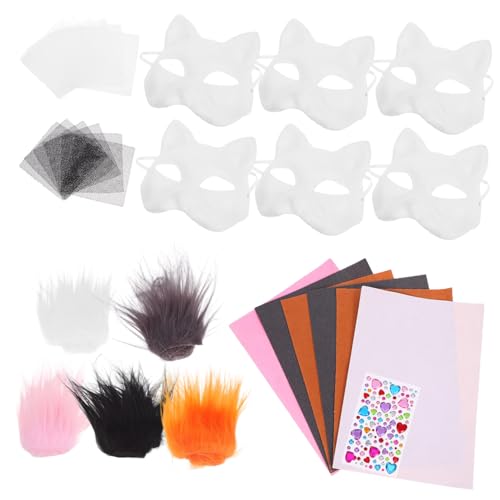 TOPPERFUN 1 Satz Katzenmasken-Set tiermasken selber machen Katzenmasken aus Papier halbe Katzenmaske Party-Katzenmaske Katzenmaske orange Katzen-Maskerade-Maske Filzstoff TOPPERFUN 1 Satz Katzenmasken-Set tiermasken selber machen Katzenmasken aus Papier halbe Katzenmaske Party-Katzenmaske Katzenmaske orange Katzen-Maskerade-Maske Filzstoff von TOPPERFUN
