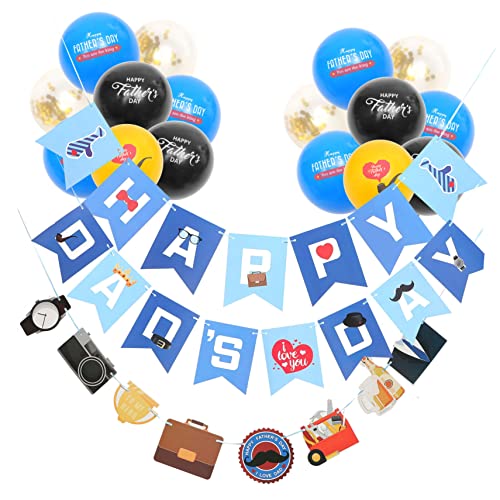 TOPPERFUN 1 Satz Vatertag fathers day dzień ojca LED Happy Day-Ballons Partydekorationen Partyverzierung Wimpelkette dekoratives Banner für Party Partei hängende Verzierung Papier von TOPPERFUN