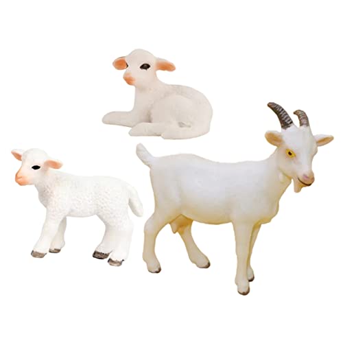 TOPPERFUN 1 Satz Wildtiermodell Schaf Tier Plüsch Schaf Lammfigur Schaf Figur Schaf-lamm-plüsch Miniatur-schaffiguren Simulierte Schafe Schafspielzeug in Loser Schüttung Plastik Weiß 3 Stück von TOPPERFUN