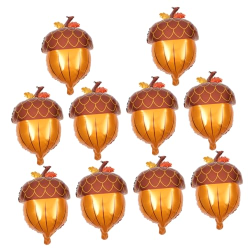 TOPPERFUN 10 Stück Teiliges Aluminium-folienballons in Form von Kürbis und Kiefernzapfen Herbstliche Thanksgiving Partydekoration Langlebig und Detailreich für Festliche Stimmung von TOPPERFUN