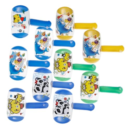 TOPPERFUN 10 Stück Teiliges Aufblasbares Spielzeughammer mit Eingebauter Pfeife und Klingel Leichtes Langlebiges Material Farbige Kinderhämmer für Geburtstagsfeiern Outdoor von TOPPERFUN