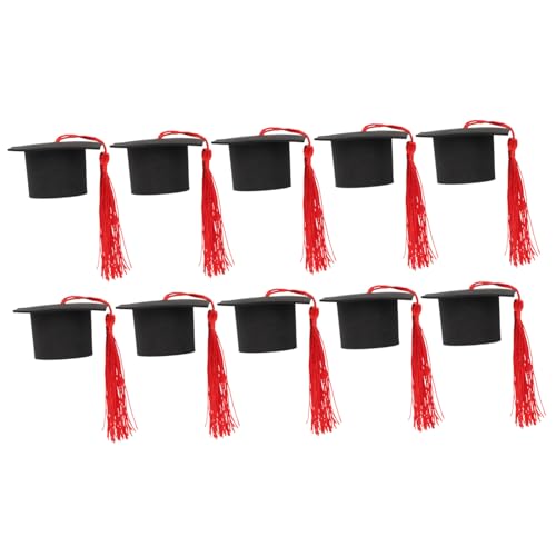 TOPPERFUN 10Stücke Mini Doktorhut Kuchendekorationen Graduation Caps Topper Für Abschlussfeier Cupcakes Und Dessert Dekoration Mit Fransen von TOPPERFUN