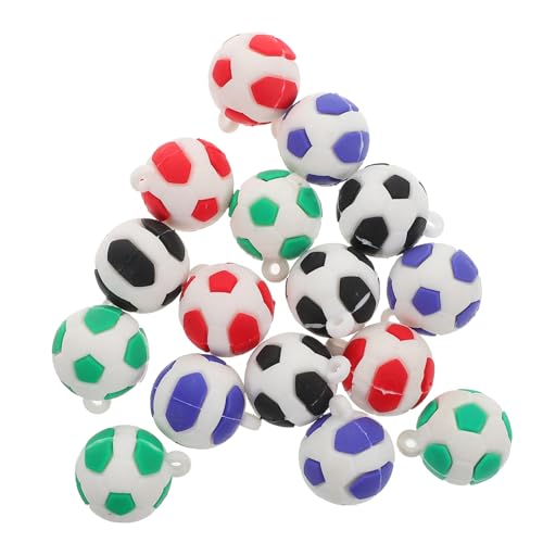 TOPPERFUN 16 Stück Fußball-Anhänger Fußball für Fußball-Tischdekoration Fußball Anhänger Fußball Charms PVC Fußball Partydekorationen zum Thema Fußball Fußball-Partygeschenke PVC-Weichkleber von TOPPERFUN
