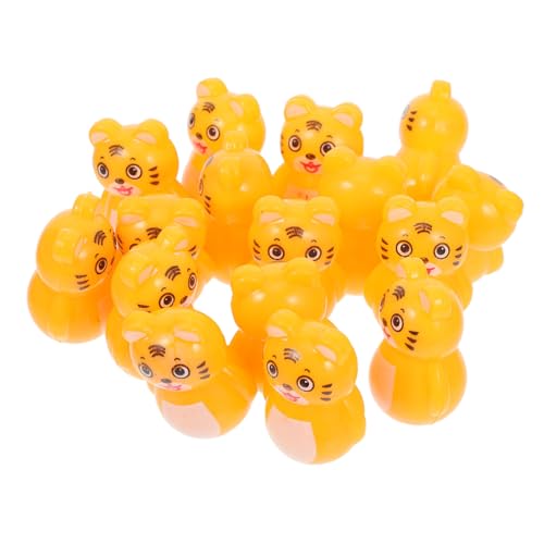 TOPPERFUN 16 Stück Teiliges Tiger Wackelspielzeug mit Einzigartigem Kippsystem Gestaltet für Stabile Desktop Deko Party und Neujahrsornament für Jungen und Mädchen Zufällige von TOPPERFUN