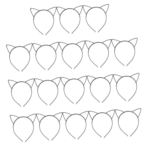 TOPPERFUN 18 Stück Teiliges Schwarzes Katzenohren Stirnband aus Kunststoff Süßes Headwear für Halloween Karneval Kindergeburtstag und Katzenparty Bequem und Einfach Anzuziehen für Damen und von TOPPERFUN