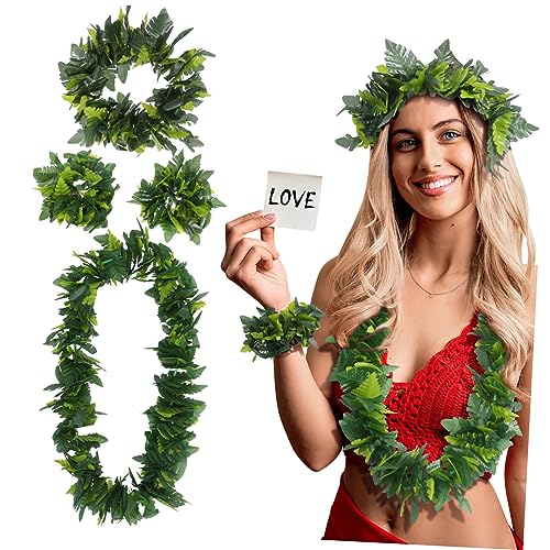 TOPPERFUN 1Satz Hawaiianisches Girlanden Grüne Künstliche für Luau Partys Haarband Halsschlaufe Armband Dekorationszubehör für Tropische Anlässe Langlebig TOPPERFUN 1Satz Hawaiianisches Girlanden Grüne Künstliche für Luau Partys Haarband Halsschlaufe Armband Dekorationszubehör für Tropische Anlässe Langlebig von TOPPERFUN