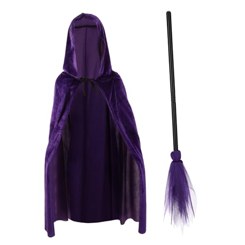 TOPPERFUN 1Satz Hexenbesen Samtumhang für Halloween Cosplay Kostüm Accessoires Dekoration für Partys Foto Requisiten Geschenkidee TOPPERFUN 1Satz Hexenbesen Samtumhang für Halloween Cosplay Kostüm Accessoires Dekoration für Partys Foto Requisiten Geschenkidee von TOPPERFUN