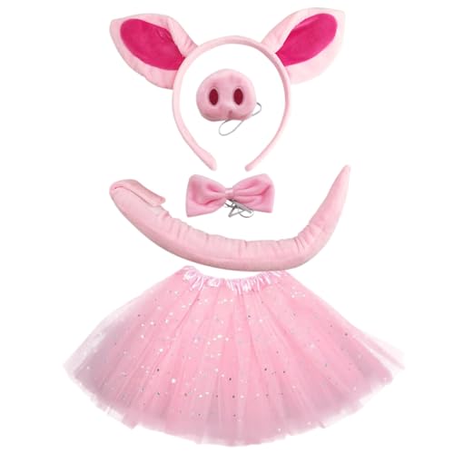 TOPPERFUN 1Satz Schweineohren Stirnband mit Tutu Rock und Schweinenase Teiliges Cosplay Zubehör für Geburtstagsfeiern Karneval und Fotografie Requisiten TOPPERFUN 1Satz Schweineohren Stirnband mit Tutu Rock und Schweinenase Teiliges Cosplay Zubehör für Geburtstagsfeiern Karneval und Fotografie Requisiten von TOPPERFUN