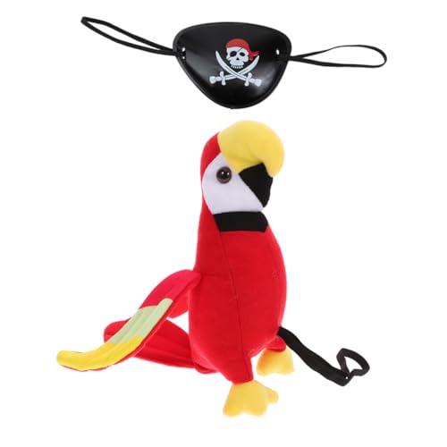 TOPPERFUN 1Satz Teiliges Piratenkostümzubehör Mit Papagei Und Augenmaske Für Halloween Cosplay Und Kostümpartys Foto Requisite Und Schicke Ergänzung Für Piraten Mottopartys von TOPPERFUN