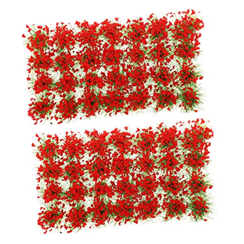 TOPPERFUN 2 Kisten Kunstrasen-Cluster scheibengardinen Mini-Pflanzen h0 Eisenbahnbäume künstliche Pflanzen Ornament Statisches Grasbüschelmodell Miniatur-Vegetationsgruppe von TOPPERFUN