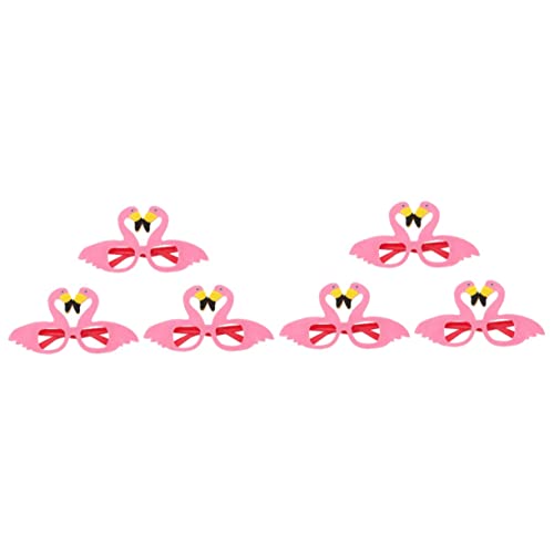 TOPPERFUN 2 Sätze Flamingo -dekorationsbrille Flamingo-figur Thema Flamingo-ornamente Hawaiianische Dekorationen Für Partys Gläser Zur Dekoration Vlies Rosa 3 Stück * 2 von TOPPERFUN