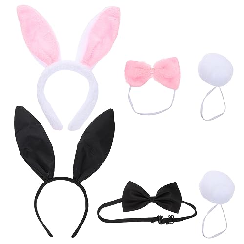 TOPPERFUN Hasenohren Haarreif mit Fliege für Cosplay 2 Stück aus Strapazierfähigem Stoff für Erwachsene für Karneval und Halloween TOPPERFUN Hasenohren Haarreif mit Fliege für Cosplay 2 Stück aus Strapazierfähigem Stoff für Erwachsene für Karneval und Halloween von TOPPERFUN