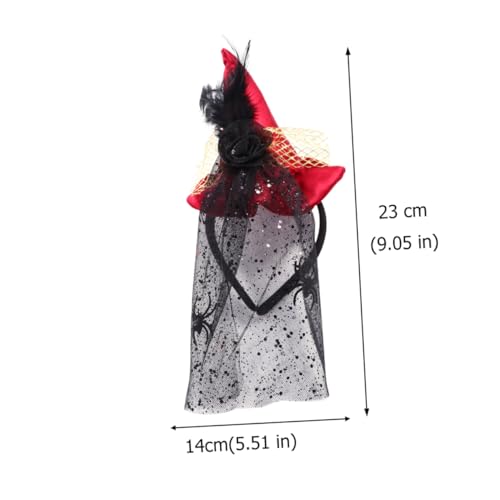 TOPPERFUN 2 Stück Halloween Kostüm Zubehör Hexen Schleier Hut Spinnen Hexenhut Haarband Schwarz Weinrot für Halloween Partys für Rollenspiele und Festliche Outfits TOPPERFUN 2 Stück Halloween Kostüm Zubehör Hexen Schleier Hut Spinnen Hexenhut Haarband Schwarz Weinrot für Halloween Partys für Rollenspiele und Festliche Outfits von TOPPERFUN