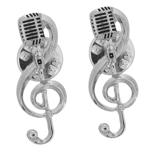 TOPPERFUN 2 Stück Hinweis-Mikrofon-Brosche Musikalische Brosche Musikbrosche Musikstifte Broschen für Männer Reversschmuck für Männer Musik Reversnadel Zinklegierung Silver TOPPERFUN 2 Stück Hinweis-Mikrofon-Brosche Musikalische Brosche Musikbrosche Musikstifte Broschen für Männer Reversschmuck für Männer Musik Reversnadel Zinklegierung Silver von TOPPERFUN