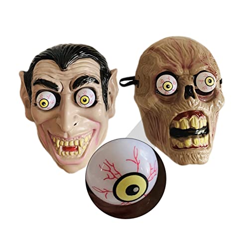 TOPPERFUN 2 Stück Horrormasken mit Großen Ohren und Zombie Design Umweltfreundliches Material für Halloween Kostümpartys und Cosplay von TOPPERFUN