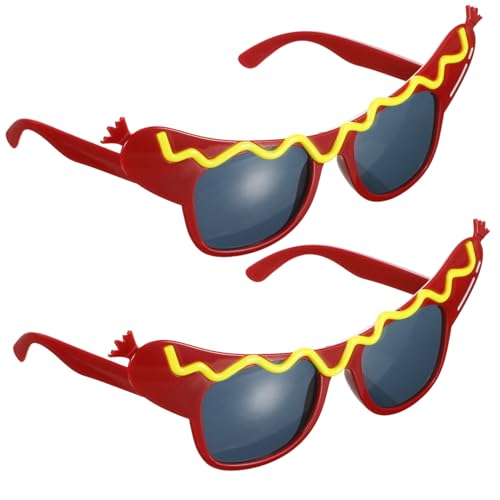 TOPPERFUN 2 Stück Lustige Hot Dog Partybrillen aus Originelles Partyzubehör für Erwachsene und Kreative Spielzeugbrillen für Karneval Hochzeit und Fotoshootings von TOPPERFUN