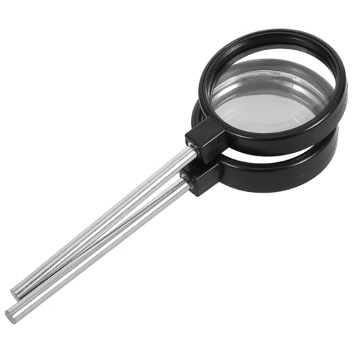 TOPPERFUN 2 Stück Meniskuslinsenlupe taschenlupe vergrößerungsglas Lupe für Bastler Lupe für Elektronik Leichte Handlupe lupenbrille Lupe zum Lesen tragbare Lupe Nackenlupe Rostfreier Stahl von TOPPERFUN