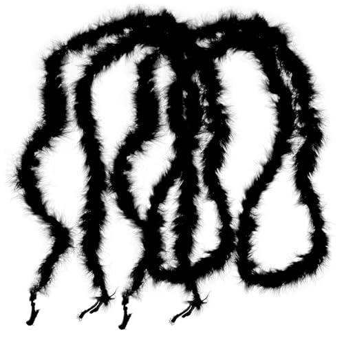 TOPPERFUN 2 Stück Plume Boa Dekorativ DIY Bastelmaterial für Kostüme Schwarze Federboa für Hochzeits und Partydekoration Kindergeburtstag Halloween Kostüme Langlebig von TOPPERFUN
