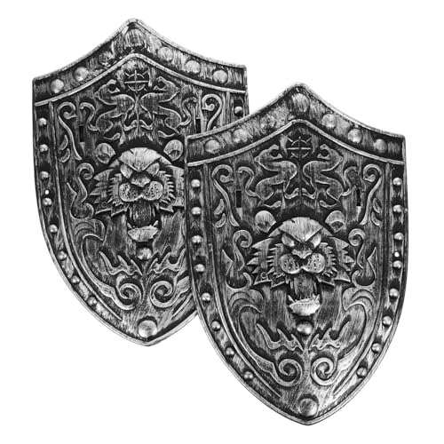 TOPPERFUN 2 Stück Schild Mittelalter Ritter Kostüm Zubehör Realistisches Löwenwächter Design für Halloween Cosplay Party Jungen von TOPPERFUN