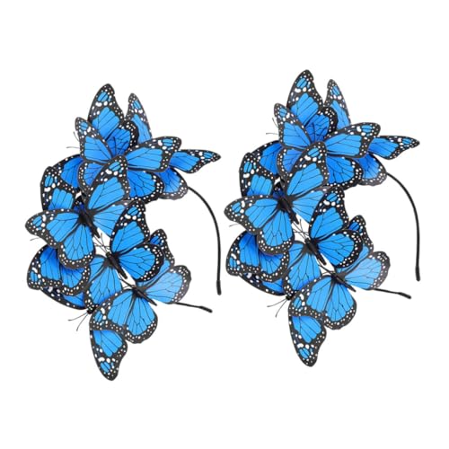 TOPPERFUN 2 Stück Schmetterling Haarreif Damen Party Kopfschmuck Robust Komfortabel Modisch für Karneval Fest Fasching von TOPPERFUN