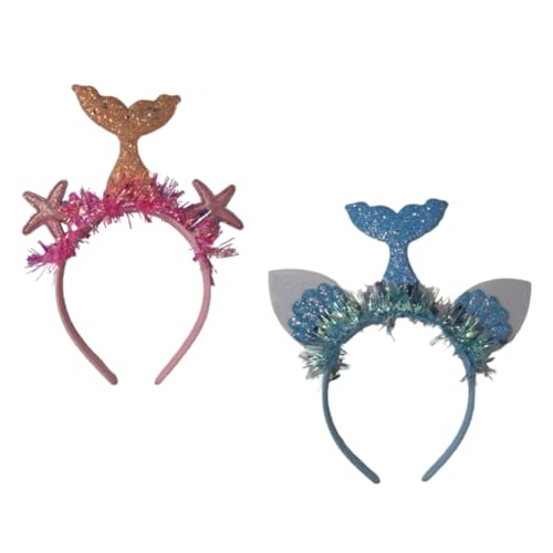 TOPPERFUN 2 Stück Teiliges Meerjungfrau Haarband Leichtes Dekoratives Haarschmuck für Mädchen Einzigartiges Party Accessoire mit Pinkem Seestern und Blauem Muschel Design für Feiern und TOPPERFUN 2 Stück Teiliges Meerjungfrau Haarband Leichtes Dekoratives Haarschmuck für Mädchen Einzigartiges Party Accessoire mit Pinkem Seestern und Blauem Muschel Design für Feiern und von TOPPERFUN
