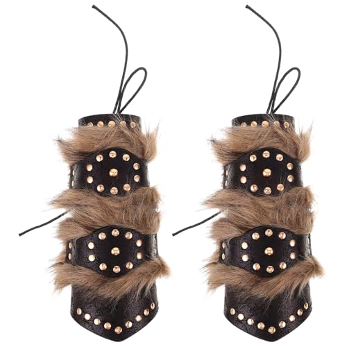 TOPPERFUN 2 Stück Teiliges Mittelalterliches Pu-Armreif Retro Vintage Armschützer Bequeme Wikinger-handgelenksschützer Renaissance Inspiriertes Design für Cosplay Halloween und von TOPPERFUN