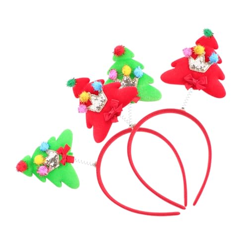 TOPPERFUN 2 Stück Weihnachtlicher Haarschmuck Mädchen Teiliges Weihnachtsbaum Haarreif Kopfschmuck Leicht Langlebig Festliche Xmas Party Accessoires von TOPPERFUN