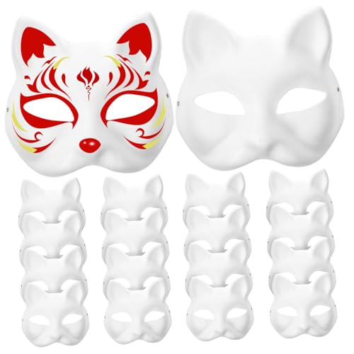 TOPPERFUN 20 Stück Weiße Papier Katzenmasken zum Bemalen DIY Bastelset für Karneval Party Maskerade Umweltfreundliche Pappmaché Masken mit Leeren Flächen für Kreative Handarbeit TOPPERFUN 20 Stück Weiße Papier Katzenmasken zum Bemalen DIY Bastelset für Karneval Party Maskerade Umweltfreundliche Pappmaché Masken mit Leeren Flächen für Kreative Handarbeit von TOPPERFUN