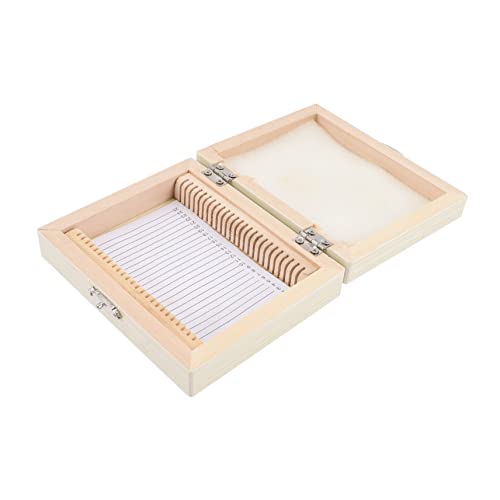 TOPPERFUN 2Er-Packung Biologische Slice-Box Scheibe Kästen für Mikroskop-Objektträger vorbereitet Lagerung klein werkzeug Mikroskop -Objektträgerhalter Mikroskop-Objektträger-Etui Holz Beige von TOPPERFUN