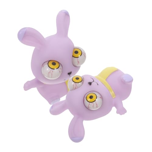 TOPPERFUN 2Stücke Lustiges Hasen Quetschspielzeug Mit Großen Augen Tragbares Stressabbau Für Pranks Ostergeschenk Für Erwachsene von TOPPERFUN