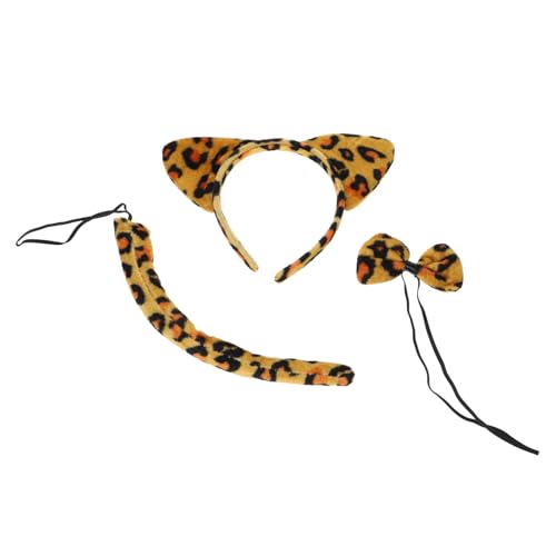 TOPPERFUN 3 Sätze Leoparden Kostüm Zubehör mit Elastischem Haarband Weichem Plüschschwanz und Passendem Leoparden ohren Stirnband für Cosplay Karneval Halloween und Party TOPPERFUN 3 Sätze Leoparden Kostüm Zubehör mit Elastischem Haarband Weichem Plüschschwanz und Passendem Leoparden ohren Stirnband für Cosplay Karneval Halloween und Party von TOPPERFUN